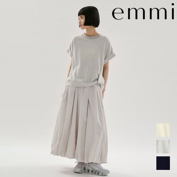 即納】 エミ emmi セットアップ 裏毛トップス×撥水スカートセット 半袖