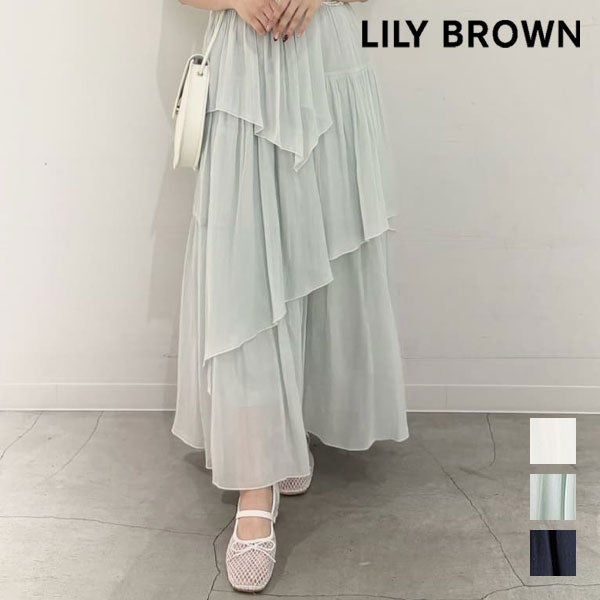 即納】リリー ブラウン LILY BROWN ボトムス 26春夏 メローフリル光沢