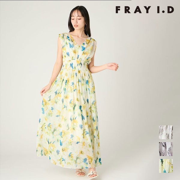 フレイアイディー FRAY I.D ワンピース 26春夏 シャーリングフラワー
