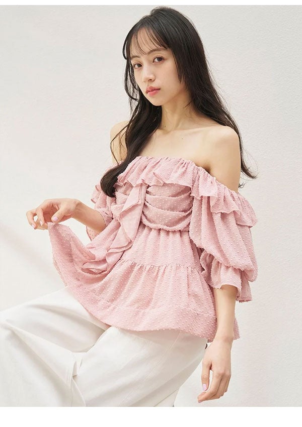 即納】 スナイデル SNIDEL トップス 26春夏 オフショルボリューム
