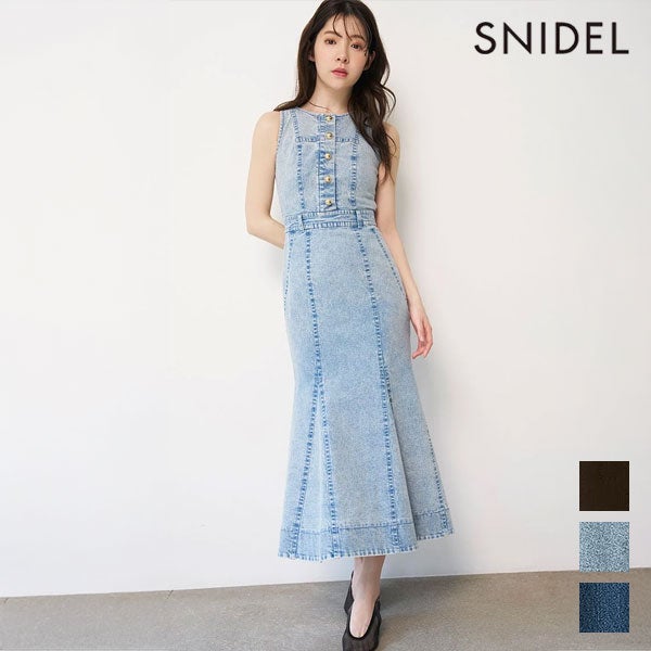 即納】スナイデル SNIDEL ワンピース 26春夏 シアーギャザードッキング