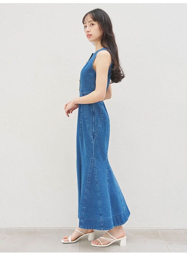 snidelスナイデル定価15,900円　ハワイアンマキシワンピース ブルー SALE10%OFF】【即納】 スナイデル SNIDEL ワンピース 26春夏 アメスリ