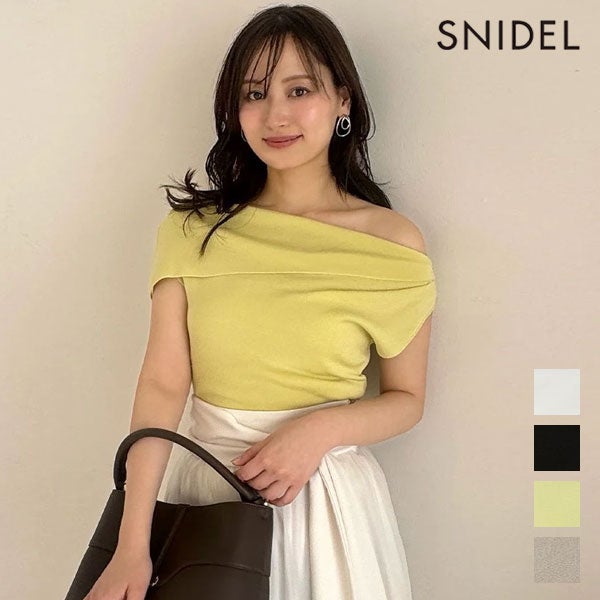 即納】 スナイデル SNIDEL トップス アシメデザインニットプルオーバー 