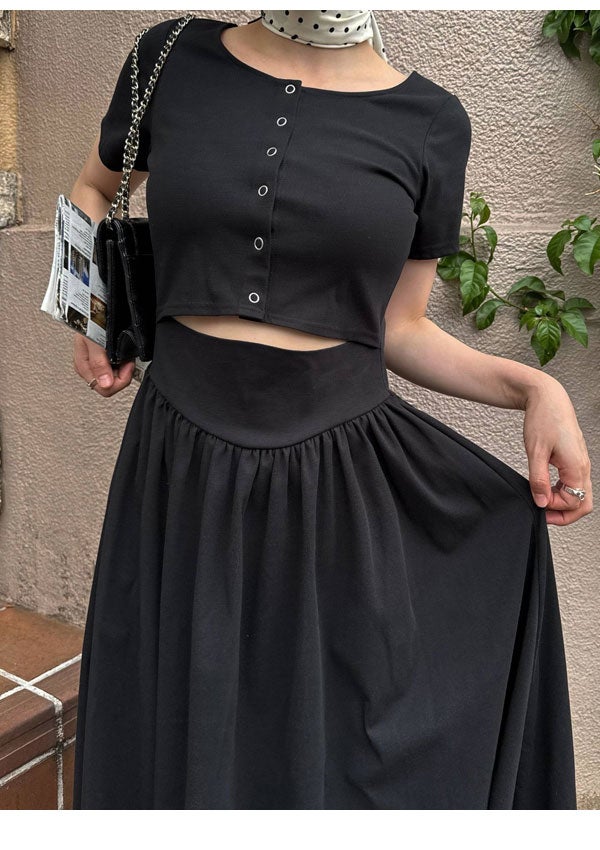 即納】 ウィルフリー WILLFULLY ワンピース healthy cut out waist