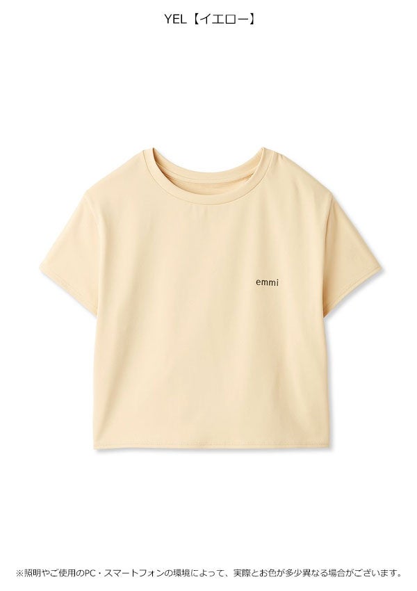 即納】エミ emmi アウター アクティブコンパクトTシャツ 半袖 ミドル丈
