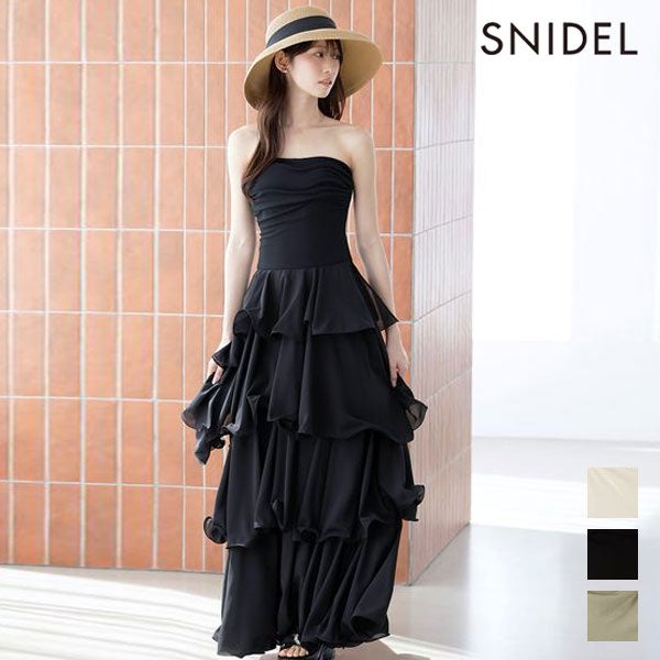 スナイデル SNIDEL ワンピース 26春夏 ティアードドッキングカットベア