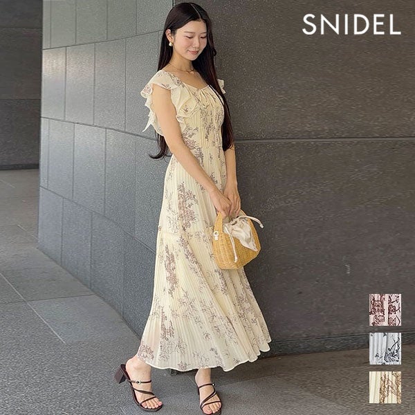 スナイデル SNIDEL ワンピース 26春夏 プリーツプリントワンピース 6月 