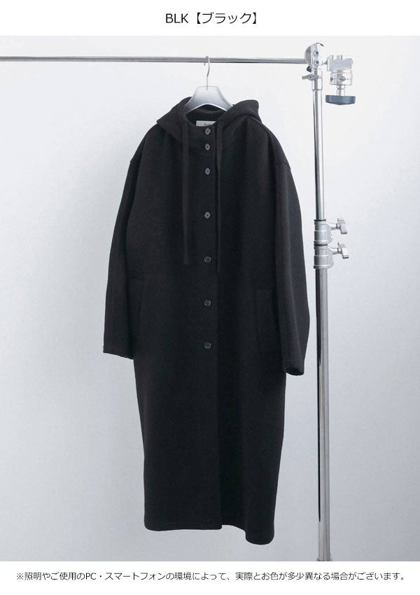 新品‼️ ANUKE アンヌーク　Hooded Coat サイズ36 ブラック アンヌーク anuke 2026winter アウター Wool Hoodie Coat 10月下旬～11