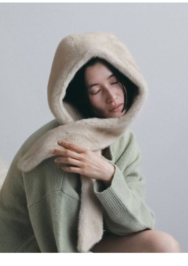アンヌーク anuke 2026winter 小物 Eco Minkfur Hoodie 11月中旬～12月