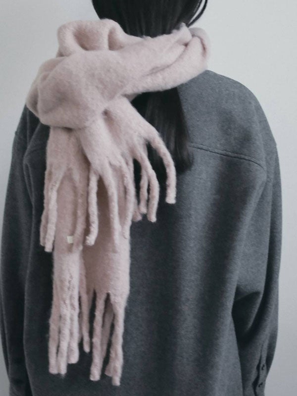 anuke アンヌークSoft Fringe Stole アイスブルー 予約販売】アンヌーク anuke 2026winter トップス Soft Fringe Stole