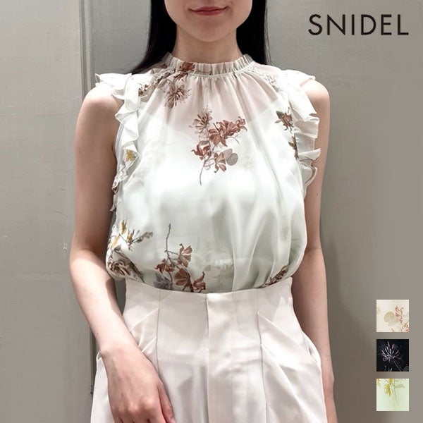 即納】 スナイデル SNIDEL トップス 26春夏 フラワープリントノースリ