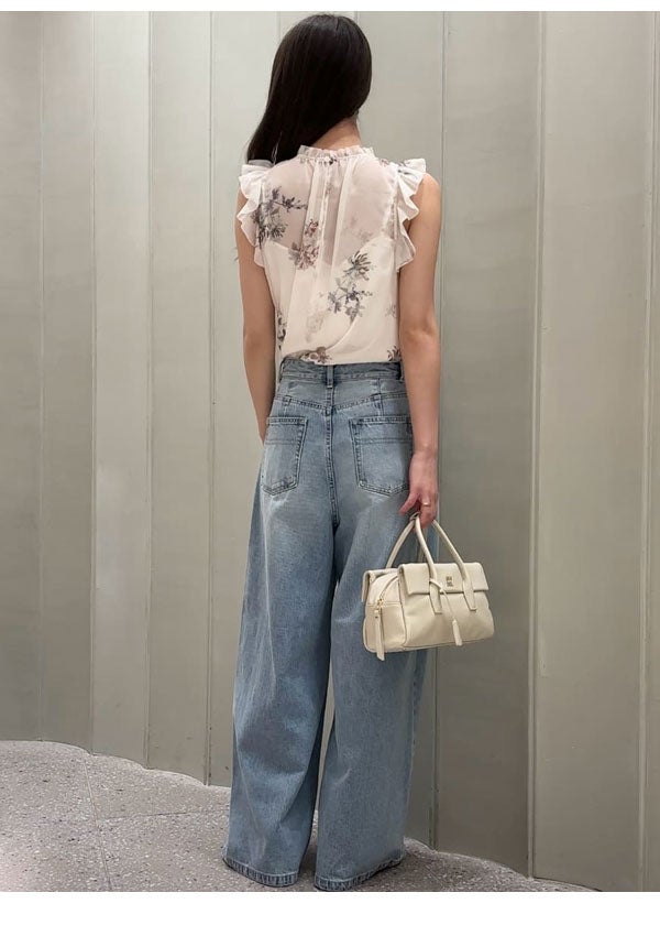 即納】 スナイデル SNIDEL トップス 26春夏 フラワープリントノースリ
