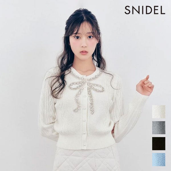 即納】 スナイデル SNIDEL 26秋冬 トップス 【WARM】ビジューニット