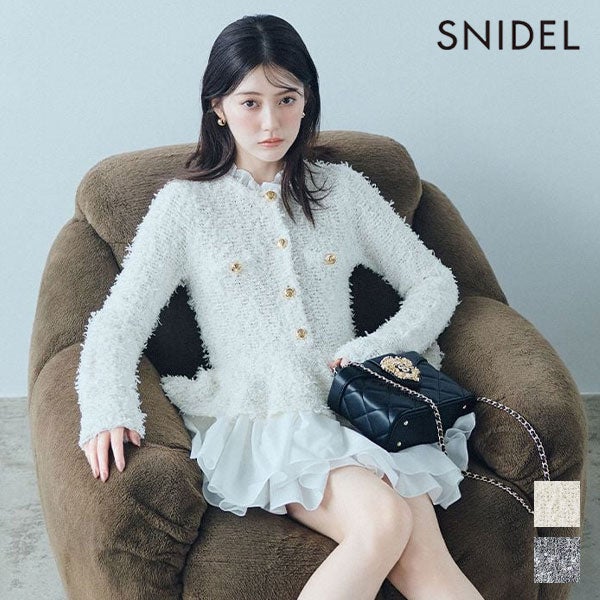 スナイデル SNIDEL 26秋冬 ワンピース ツイードライクニットドッキング