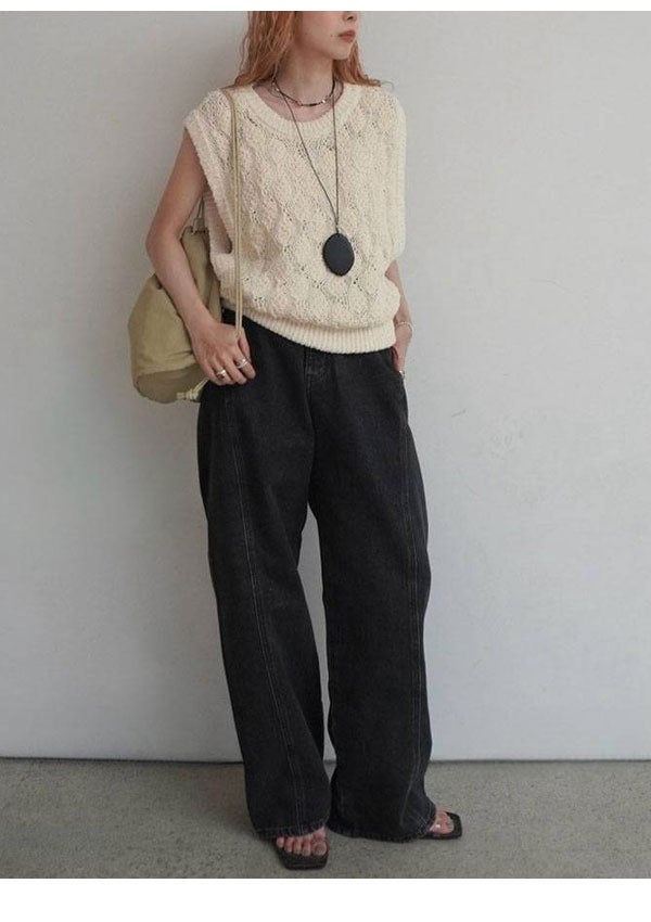 即納】 アンヌーク anuke 2026Prefall ボトムス Panel Black Denim