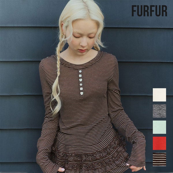 新作10%OFF】ファーファー FURFUR トップス 26秋冬 裾フリルジャージー