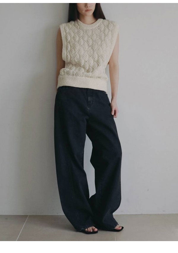即納】 アンヌーク anuke 2026Prefall トップス Slub Pattern Vest