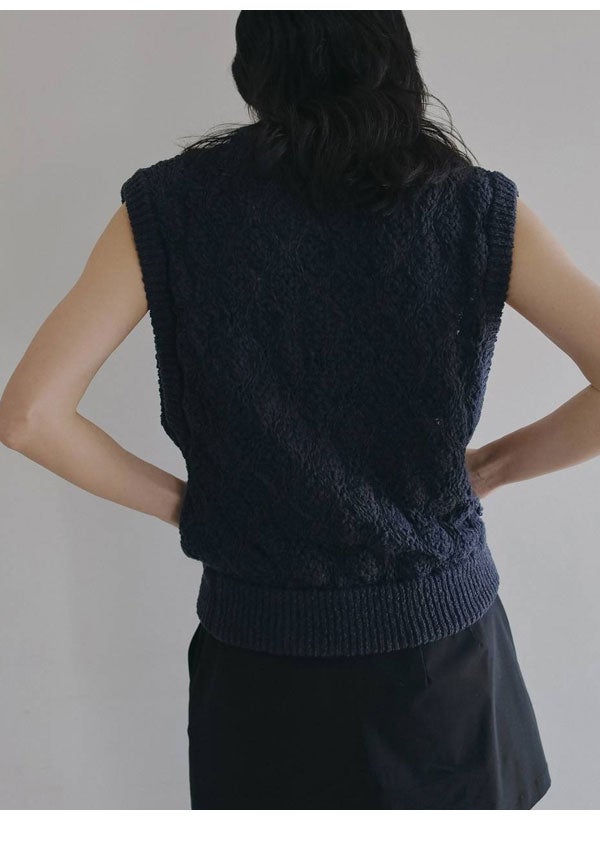 即納】 アンヌーク anuke 2026Prefall トップス Slub Pattern Vest