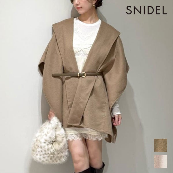 即納】 スナイデル SNIDEL アウター 26秋冬 ベルト付きリバージレ 半袖